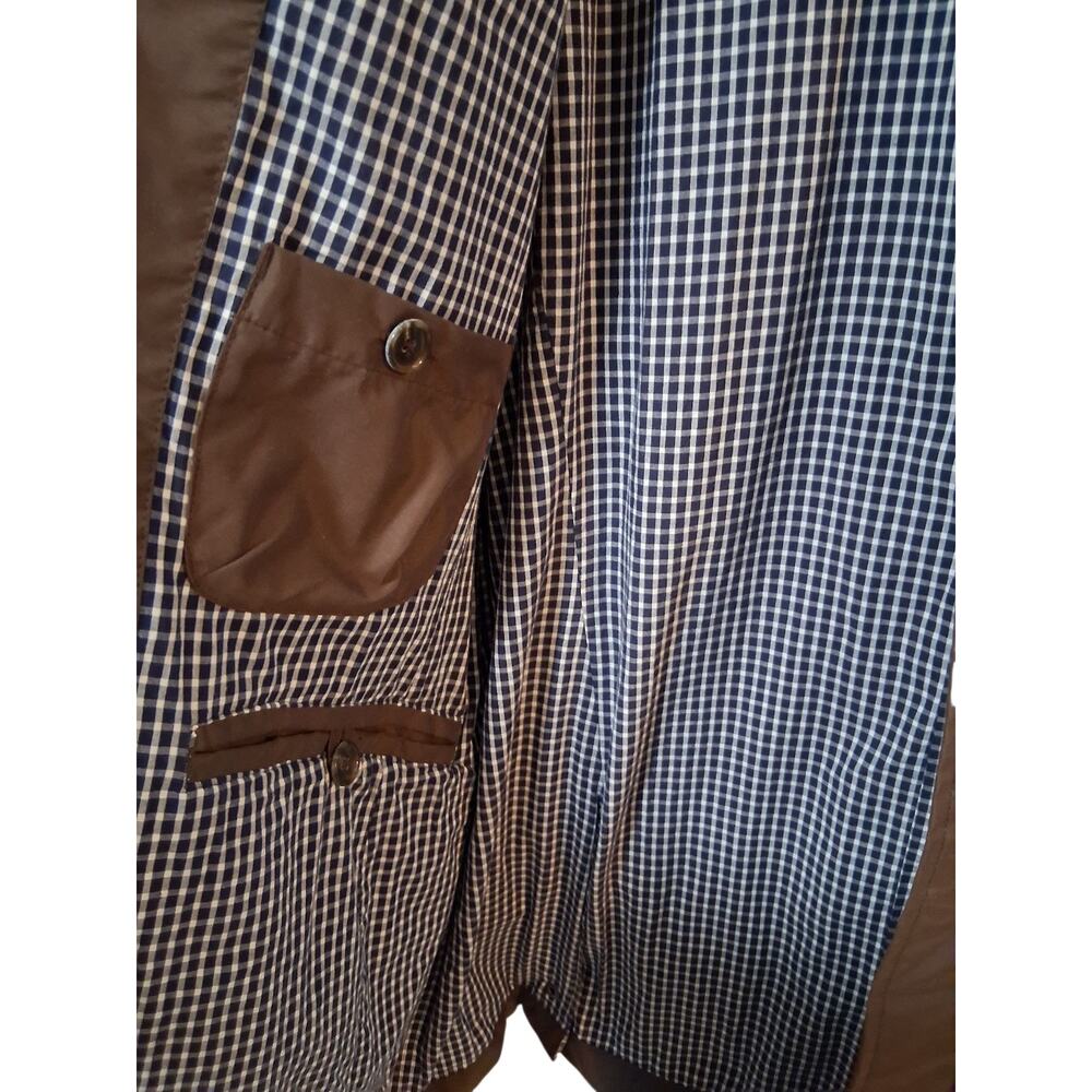 Lands' End Trench Coat Jacket Brown Vintage Large Excellent - Picture 4 of 8